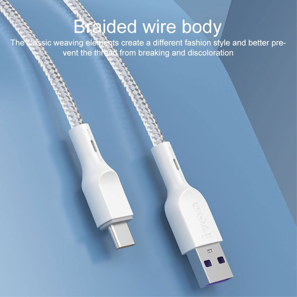 IVON CA85 1-Meter Type-C / USB-C to USB Super Fast Charging Cable High-Speed Data Transmission Cell Phone Cord