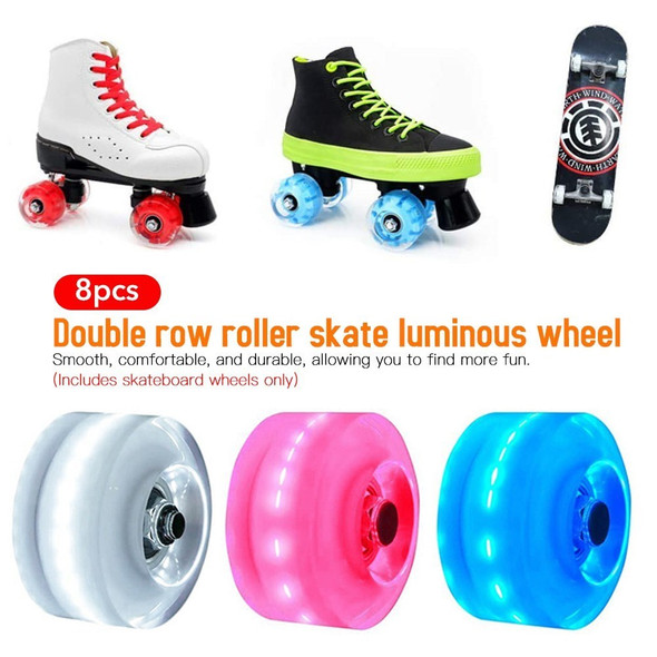 8Pcs Light Up Roller Skate Wheels Luminous Skateboard Wheels  78A PU Cushion Wheels Skateboard, Longboard, Cruiser - Pink