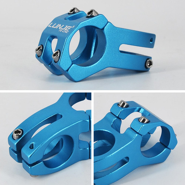 LUNJE XT-A089 Ultralight MTB Bike Stem Aluminum Alloy Bicycle Handlebar Stem, 31.8*45mm - Blue