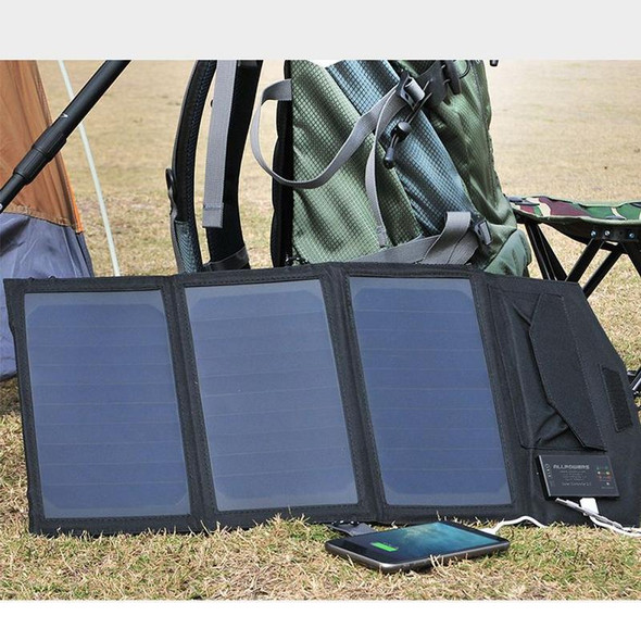 ALLPOWERS Solar Battery Charger Portable 5V 15W Dual USB+ Type-C Portable Solar Panel Charger Outdoors Foldable Solar Panel