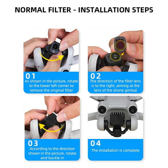 RCSTQ For DJI Mini 3 Pro UV Protection Aluminum Alloy+Glass Lens Filter RC Drone Accessories