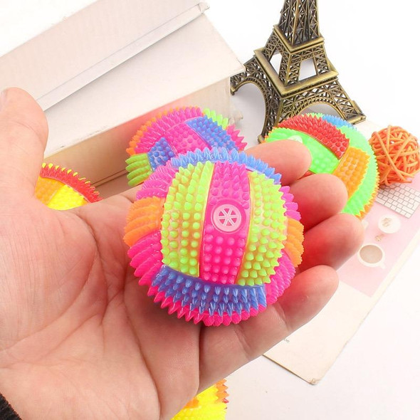 10 PCS Luminous Volleyball Bouncy Ball Massage Ball Whistle Thorn Ball, Random Color Delivery, Diameter: 7.5cm