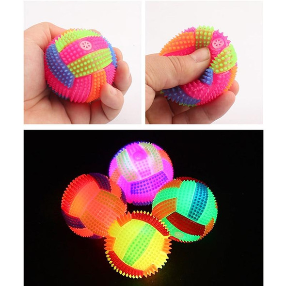 10 PCS Luminous Volleyball Bouncy Ball Massage Ball Whistle Thorn Ball, Random Color Delivery, Diameter: 7.5cm