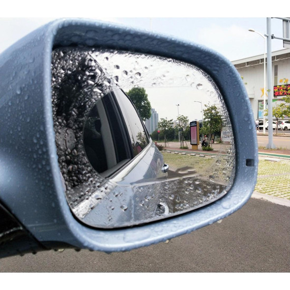 Car Oval PET Rearview Mirror Protective Window Clear Anti-fog Waterproof Rain Shield Film, Size:11*16cm
