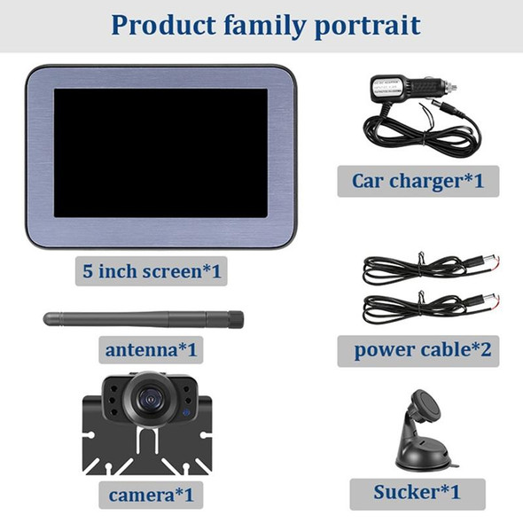 PZ510-W 5 inch Car Wireless Reversing Video Style 2