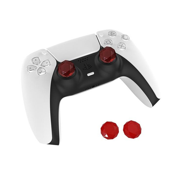 2 PCS Diamond Texture Games Grip Caps for PS5(Red)