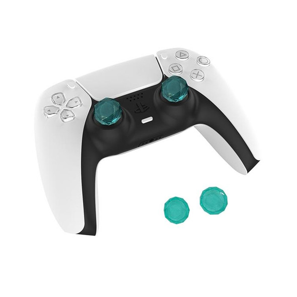 2 PCS Diamond Texture Games Grip Caps for PS5(Green)