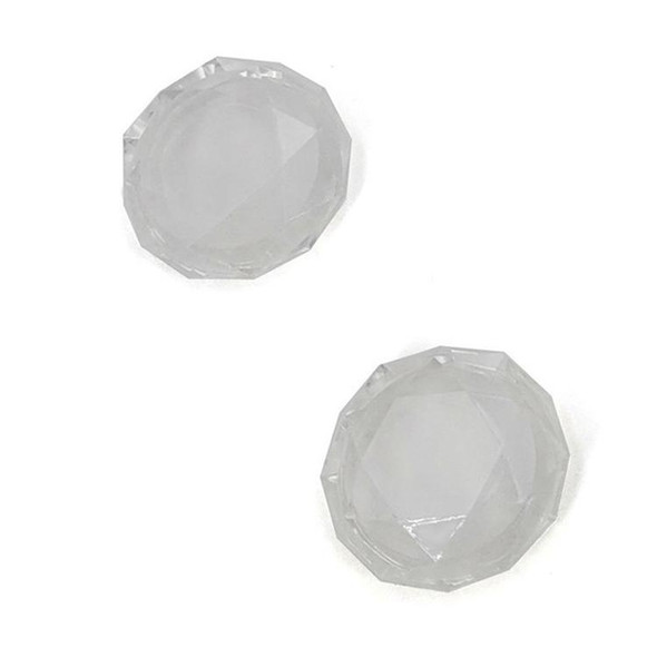 2 PCS Diamond Texture Games Grip Caps for PS5(Clear White)