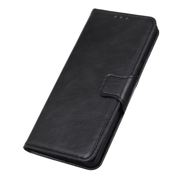 For Sony Xperia 5 IV 5G Wallet Stand Phone Case Split Leather + TPU Crazy Horse Texture Folio Flip Cover - Black