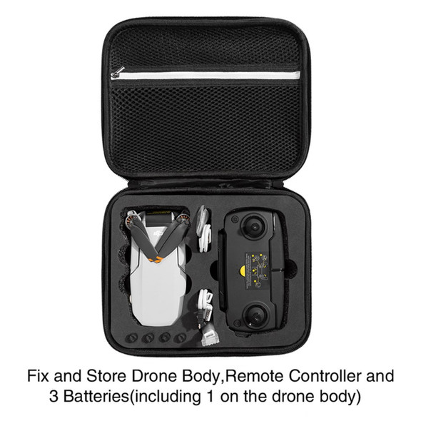 Portable Shockproof Handbag Carrying Case Storage Bag for DJI Mavic Mini SE Drone Remote Control Accessories - Black/Black Liner