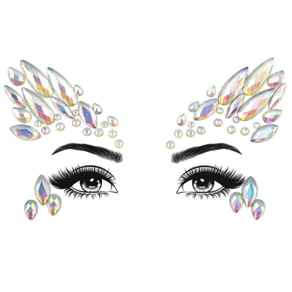 Halloween Face Eyebrow Luminous Sticker Glowing Face Tattoo Sticker for Masquerade Party - Y0024