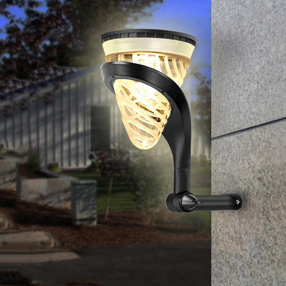 Cone-Shape Garden Decoration Solar Lawn Light Outdoor LED Ground Plug And Wall-Mounted Dual Purpose Lights(White and Warm Light )