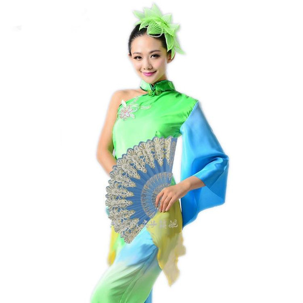 Spain Style Plastic Folding Fan Peacock Lace Fan Ladies Dance Gilding Fan, Size:23x42cm(Red)