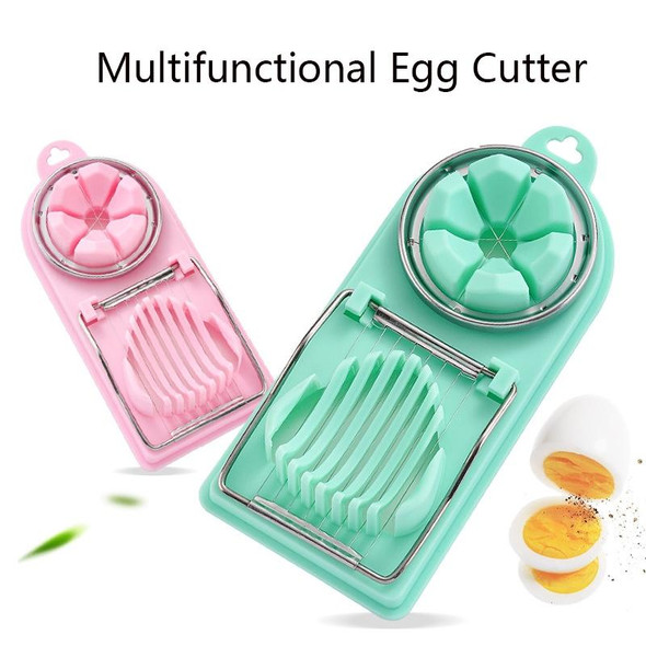 6 PCS Multifunctional Egg Cutter Kitchen Tool Stainless Steel Fancy Egg Cutter(Pink)