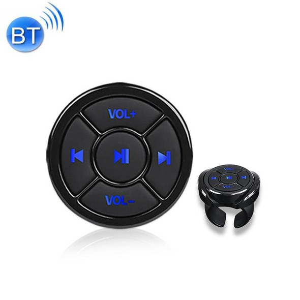 Car Mobile Phone Remote Control Bluetooth Wireless Multimedia Button Remote Control Music Playback Selfie, Colour: Black With Buckle