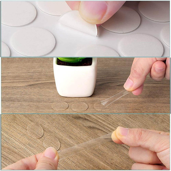 300 PCS 15x0.8mm Round Transparent Double-Sided Adhesive Tape Waterproof Traceless Acrylic Glue
