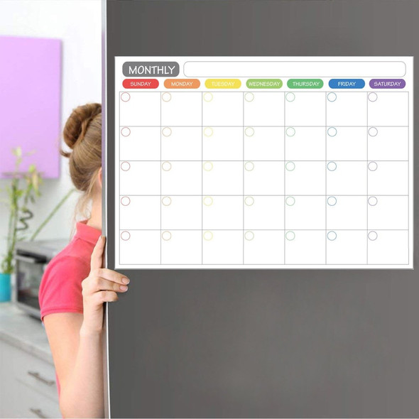Magnetic Dry Erase Calendar Fridge Whiteboard Flexible Monthly Weekly Daily Calendar Daily Message Stickers with 5 Board Pen + 1 Eraser for Organizer Schedule Planner To-Do List Notepad Wall Set