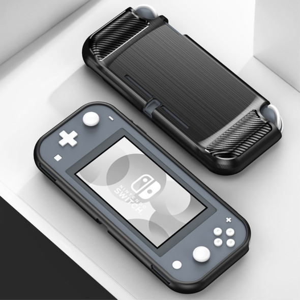 Carbon Fiber Brushed TPU Protective Case for Nintendo Switch Lite - Black