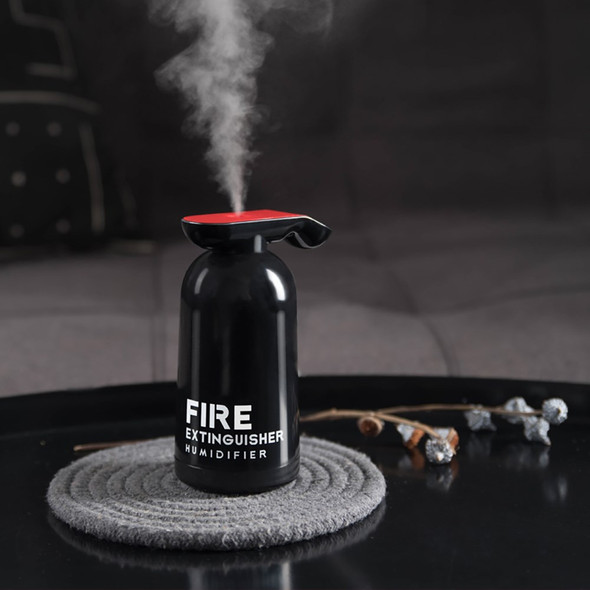 180ML Creative Fire Extinguisher Humidifier USB Mist Maker Air Purifier Aroma Diffuser for Home Car - Black