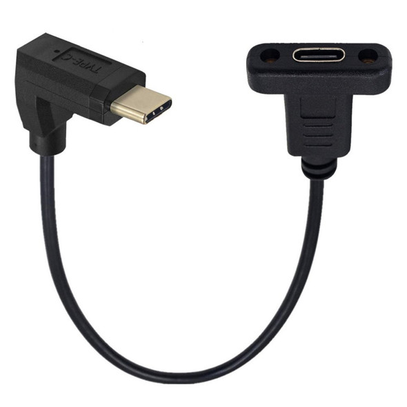 UC-049-UP USB3.1 Type-C Adapter Cable 0.3m 90 Degree Angled USB-C Male to Female Extension Data Cord 10Gbps High-Speed Converter Support Scalable Power Charging