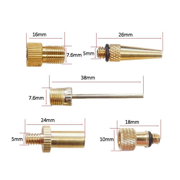 2 Sets (16 in 1 B) Inflator Adapter French Mouth / US Mouth / UK Mouth Inflation Needle Adapter