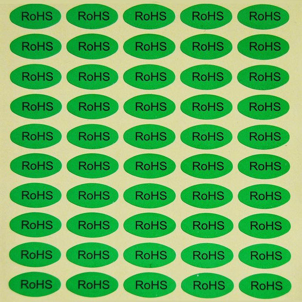 1000 PCS Oval Shape Self-adhesive RoHS Sticker RoHS Label, Size: 10x20mm