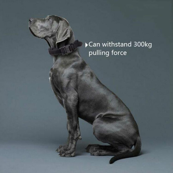 Nylon Thickened Large And Medium-Sized Dog Traction Collar Pet Collar, Size:XL(Khaki+Black Button)
