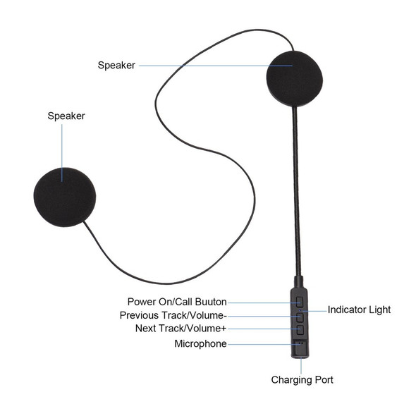 Wireless BT Headphones Motorbike Intercom Helmet Sports Headset with HD Microphone for Motorcycle