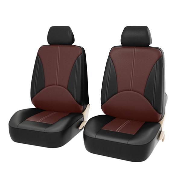 4 in 1 Universal PU Leatherette Four Seasons Anti-Slippery Front Seat Cover Cushion Mat Set for 2 Seat Car