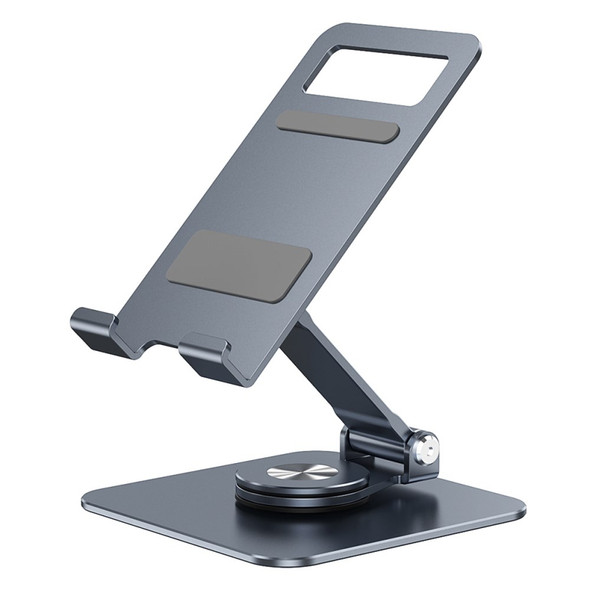 R-JUST HZ24 Universal Desktop Mobile Phone Tablet Holder Bracket Rotatable Aluminum Alloy Stand - Dark Grey