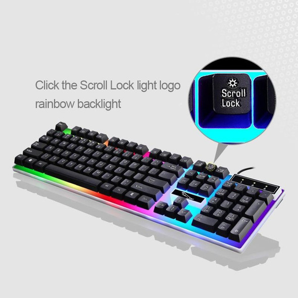 ZGB G21 104 Keys USB Wired Mechanical Feel Colorful Backlight Office Computer Keyboard Gaming Keyboard(Black)