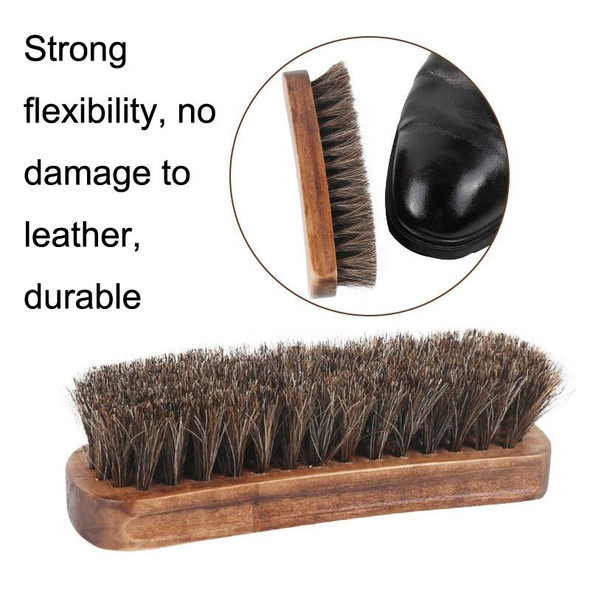 Horse Mane Shoes Brush Mahogany Brush Fur Shoes Cleaning And Dust Brush(Brown)