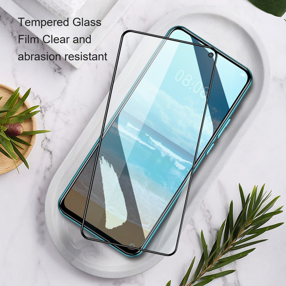 AMORUS 2Pcs Full Glue Full Coverage Ultra Clear Silk Printing Tempered Glass Screen Protector Film for Xiaomi Redmi 9A/9C/9C NFC