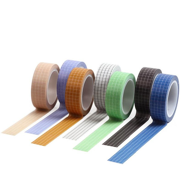 10 PCS Simple Manual Decorative Stickers Plaid Material Tape(FG-10)