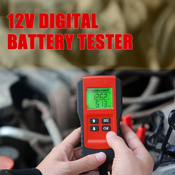 Battery Life Percentage Analyzer Voltage Resistance and Deep Cycle Battery Tester - Red