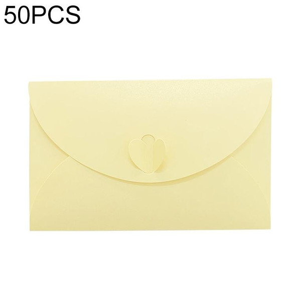 50 PCS Love Buckle Pearl Paper Hot Stamping Envelope Invitation Letter(Platinum )