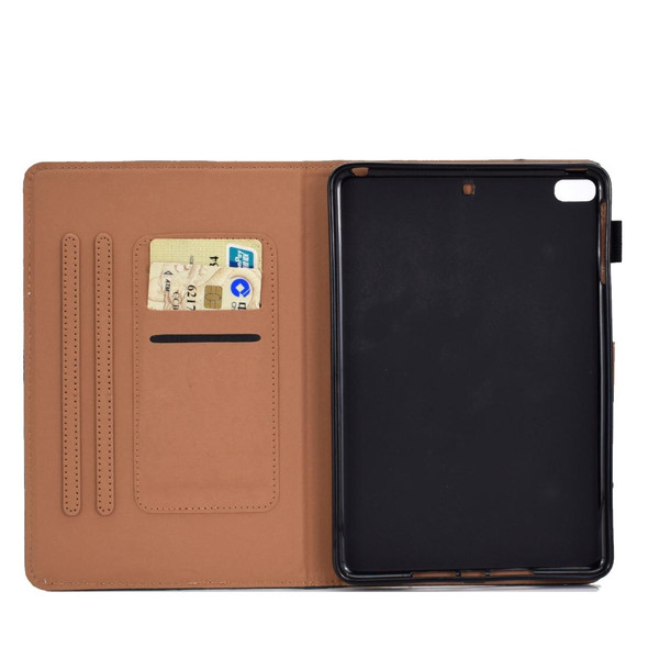 iPad Mini 4 / Mini 3 / Mini 2 / Mini Solid Color Tablet PC Universal Magnetic Horizontal Flip Leather Case with Card Slots & Holder(Black)