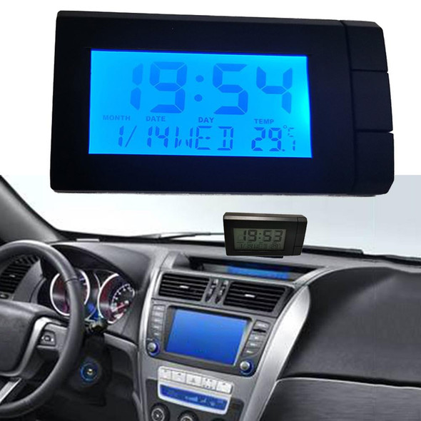 CT66 Car LCD Digital Clock & Temperature 2 in 1 Auto Watch Thermometer Car Ornaments Electronic Clock