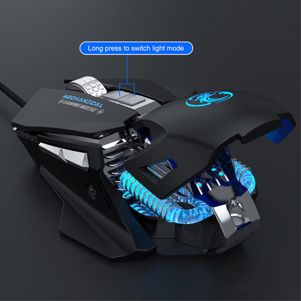 IMICE T96 Mechanical Gaming Mouse Counterweight and Macro Programming RGB Dual-Mode USB Wired Mouse - Black