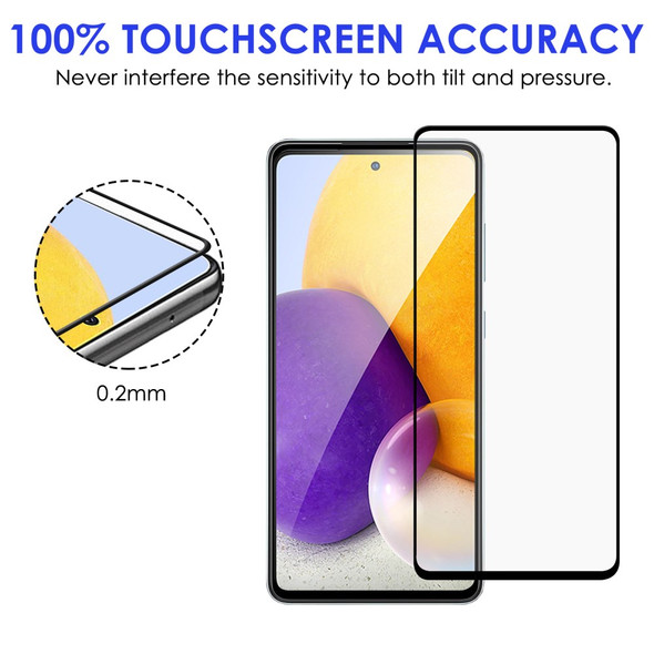 For Samsung Galaxy A73 5G Full Glue Black Edge AGC Tempered Glass Screen Protector Anti-fingerprint and Anti-explosion Screen Film