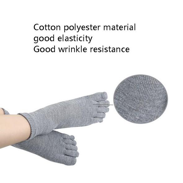 5 Pairs Knitted Comfort Five-Toed Socks Men Split Toe Socks(Gray)