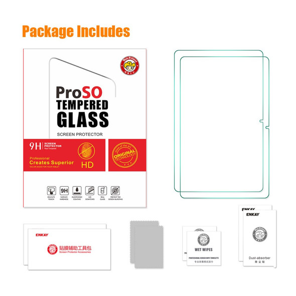 ENKAY HAT PRINCE 2Pcs / Set for Lenovo Tab P11 Pro Gen 2 / P11 Pro 2022 Full Glue Screen Protector 9H 2.5D Arc Edge 0.33mm Anti-explosion Tempered Glass Film