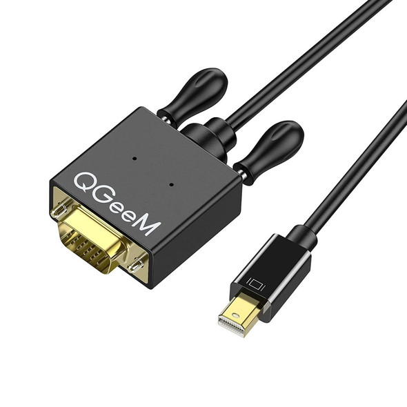 QGEEM QG-HD29 Mini DisplayPort to VGA Adapter Mini DP Male to VGA Male Converter Compatible with Computer HDTVs Monitors Projectors 1.8m