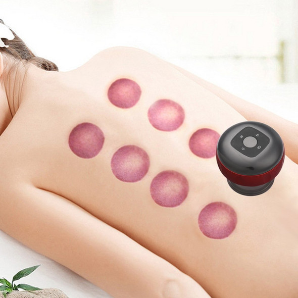 Smart Cupping Therapy Massager with Red Light 6 Model Electric Heat Cupping Device Wireless Vacuum Scraping Negative Pressure Suction Device Gua Sha Cellulite Massage Tool - Black