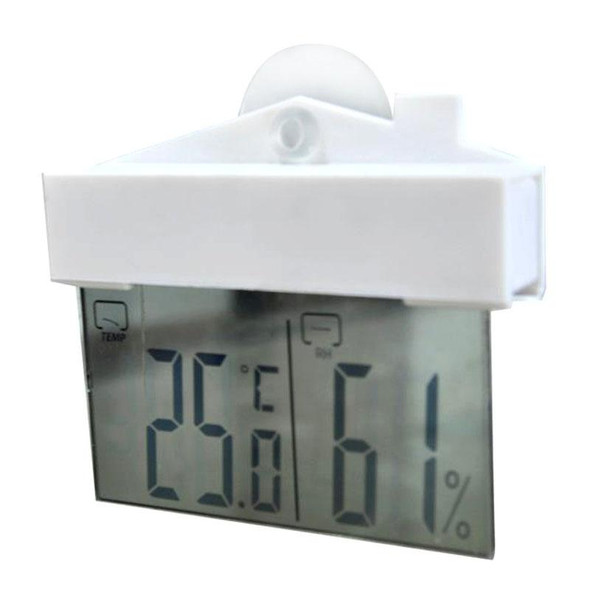 Digital Weather Station Suction Cup Indoor Outdoor Thermometer Large LCD Window Thermometer Hydrometer