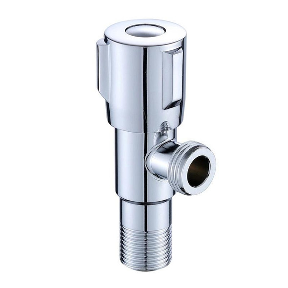 2 PCS Stainless Steel Angle Valve Single Handle Electroplating Wire Drawing Angle Valve, Specification: Three Round Plated Hot Water