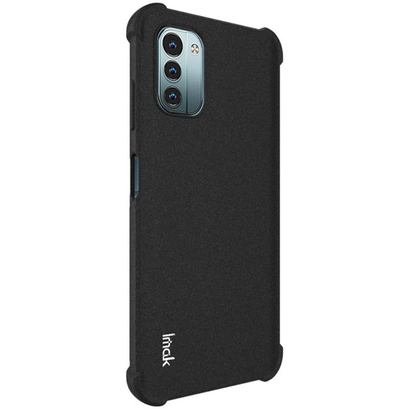 IMAK for Nokia G11 / G21 Soft TPU Case Matte Airbag Anti-drop Protection Cover with Screen Protector - Black