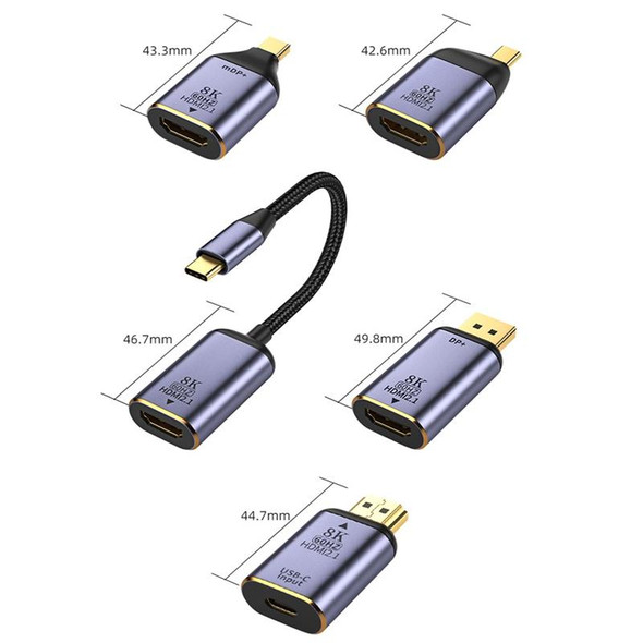 Type-C to HDMI/DP/Mini DP Converter, Style: 8K-002