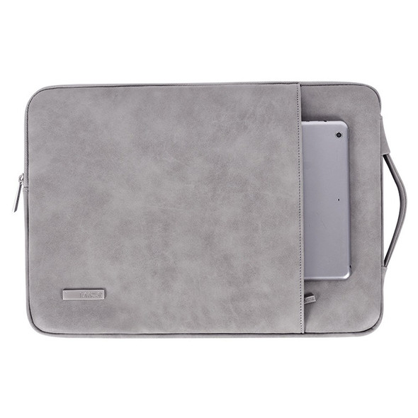 CANVASARTISAN L11-89 12'' Laptop Sleeve Bag PU Leather Notebook Sleeve Anti-dust Computer Student Business Style Protection Case - Grey