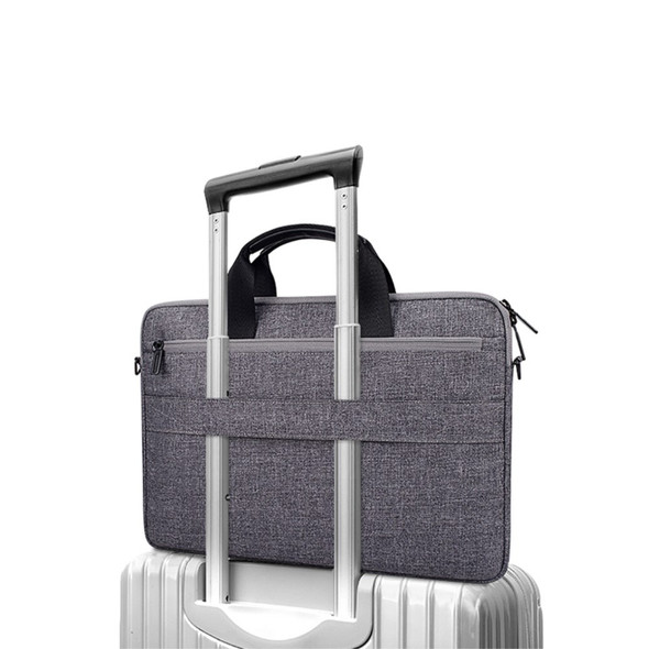 ST08 Business Briefcase Laptop Carrying Handbag Notebook Protector Shoulder Bag for 15.6 Inch Notebook - Dark Grey